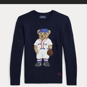 Polo by Ralph Lauren Navy Baseball Bear Sweater